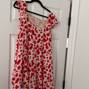 Buddy love Red and White poppy Dress size s